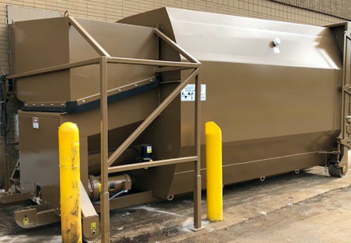 SC-5-40/24 self-contained trash compactor for wet and hazardous waste, 4.5 cubic yard hopper